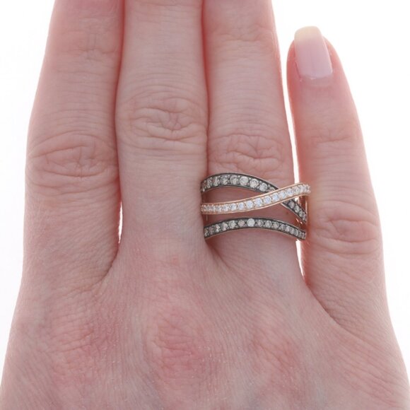 Le Vian Diamond Crossover Band - Rose Gold 14k Round .75ctw Limited Edition Ring - Picture 2 of 6